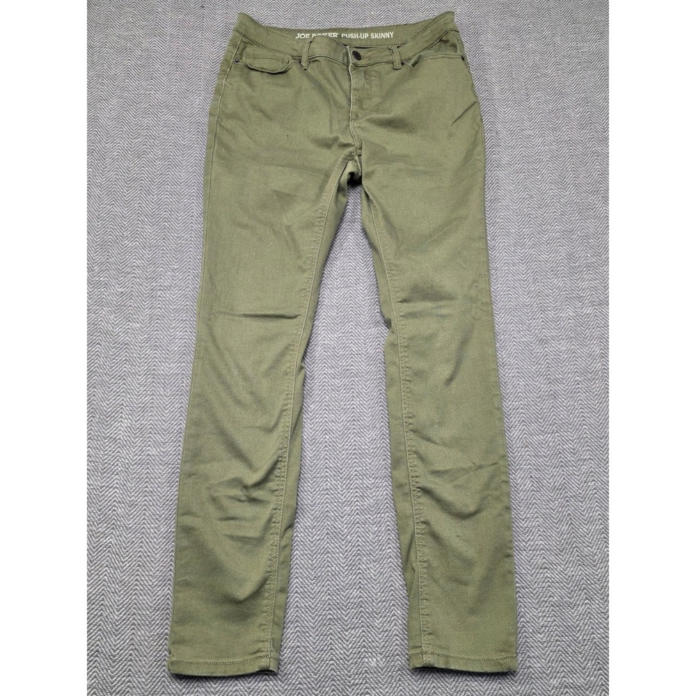 Joe Boxer Push-Up Skinny Pants Olive Green Mid Rise Stretch Twill Size 5